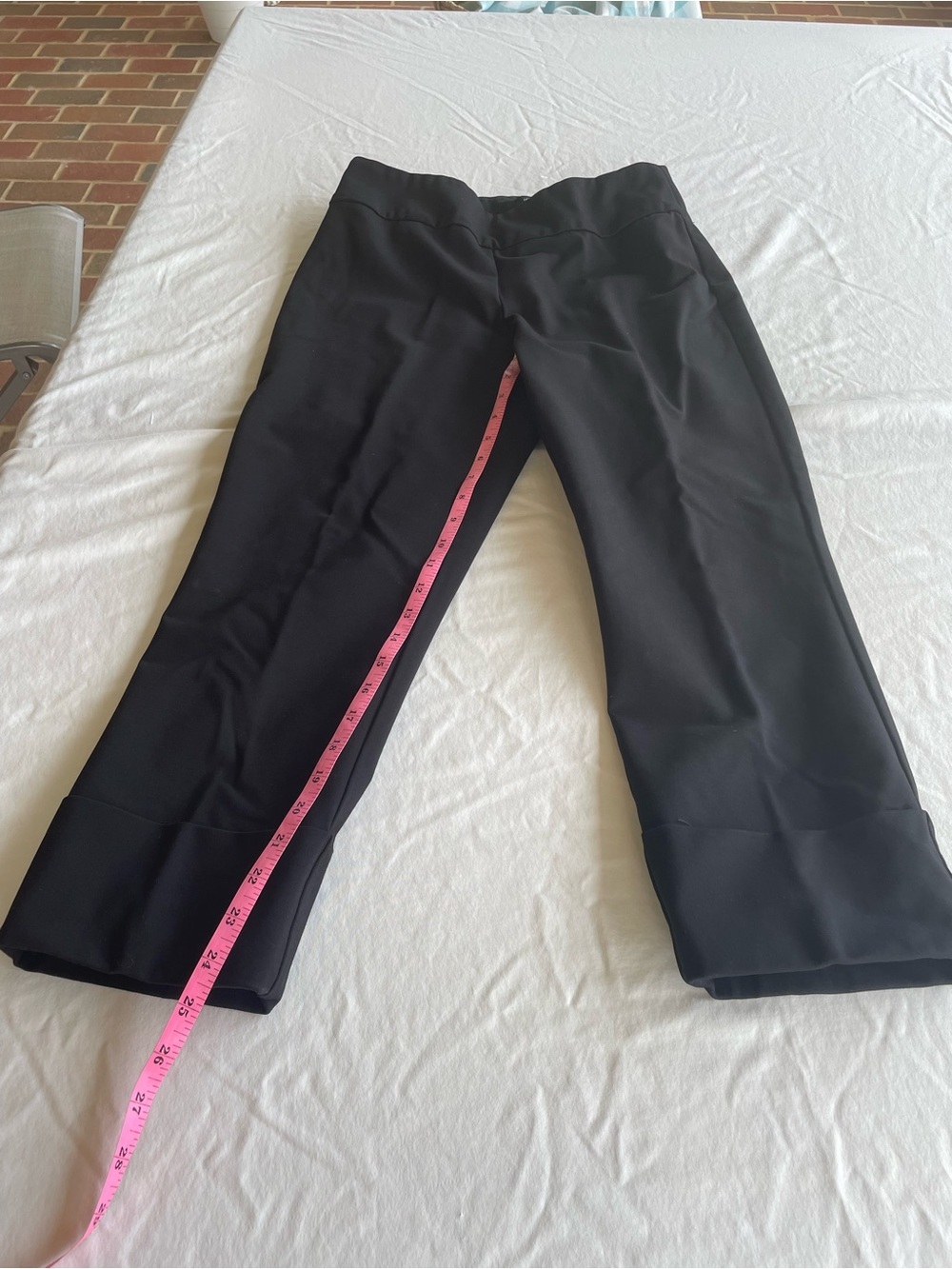 🖤 Up! Pants Black Cropped Wide Leg Pull-On Pants Career Travel Size 10